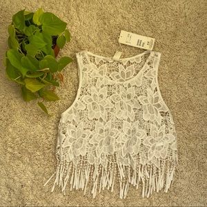 H&M x Coachella Lace/Fringe Crop Top ✨ Size: 10